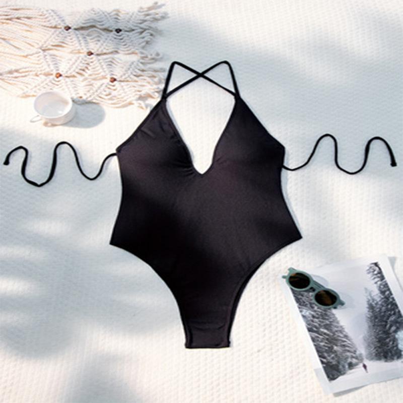 TS JYL-SW300 Solid One Shoulder Swimsuit, Tummy Control Sexy Swimwear For Spa M