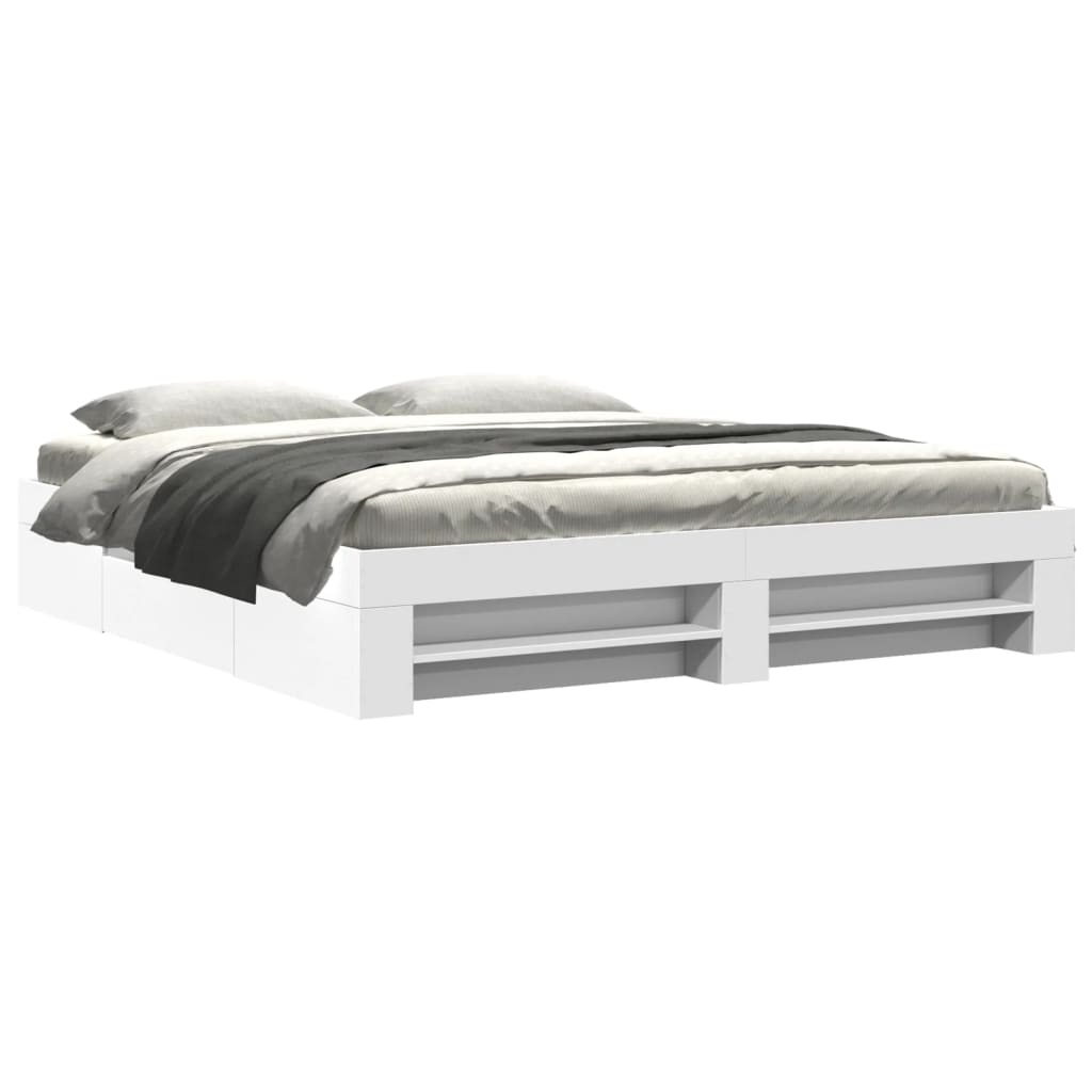 Bed Frame without Mattress White 180 x 200 cm Engineered Wood