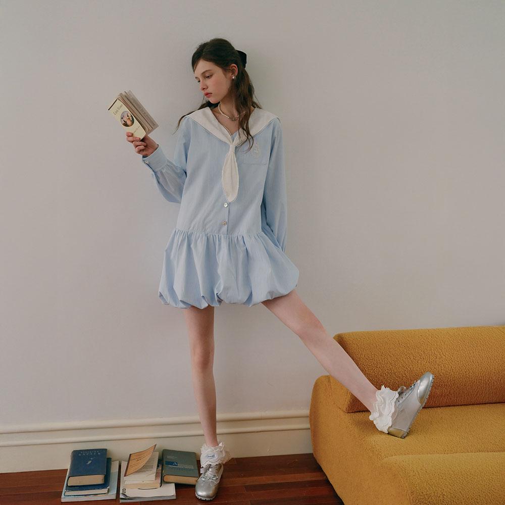 CEST MOIDEW Cest_Sailor Collar Balloon Shirt Dress
