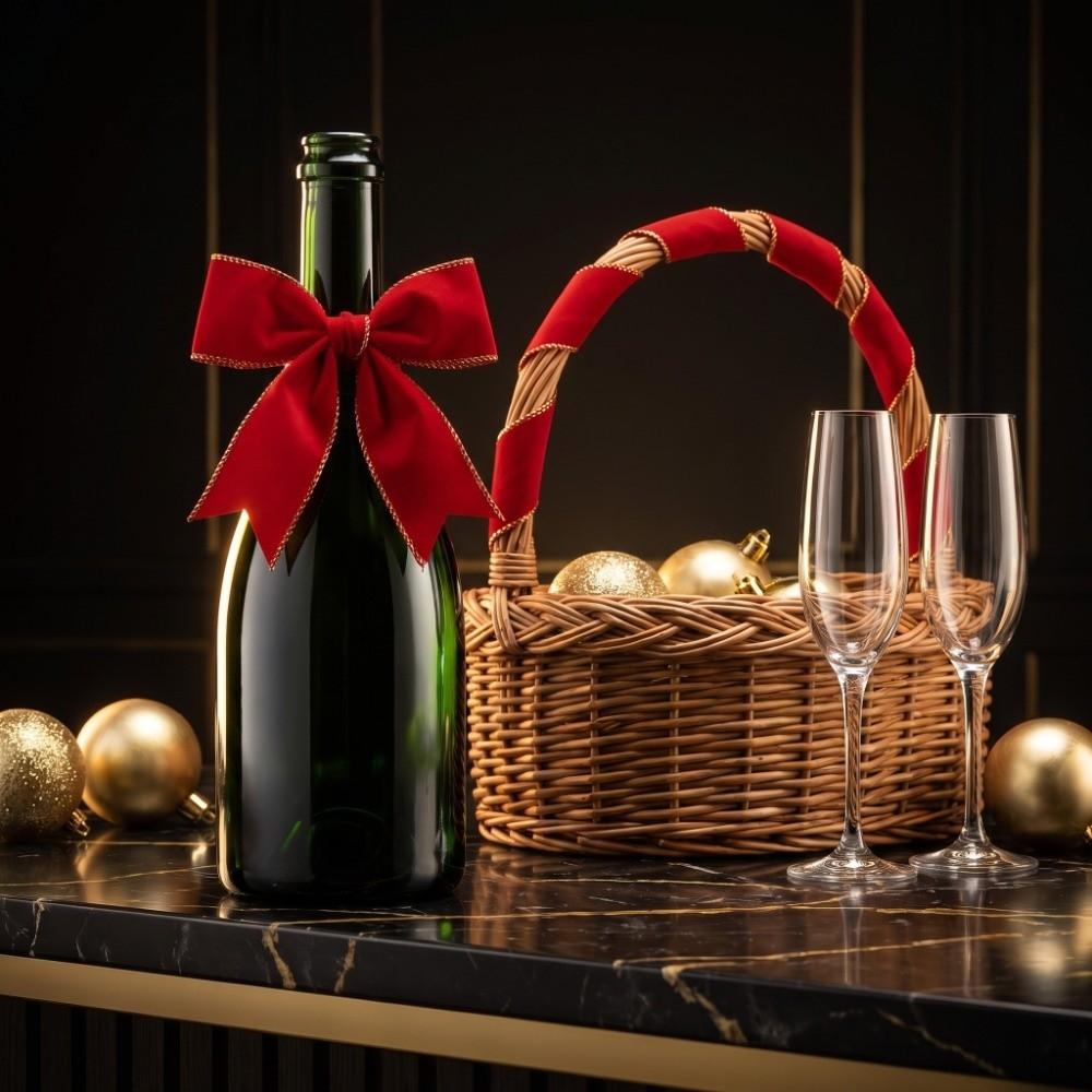 6cm Breites Weihnachtsbaumband Rotes Beflocktes Geschenkband Beflocktes Band Feiertagsdekorationen