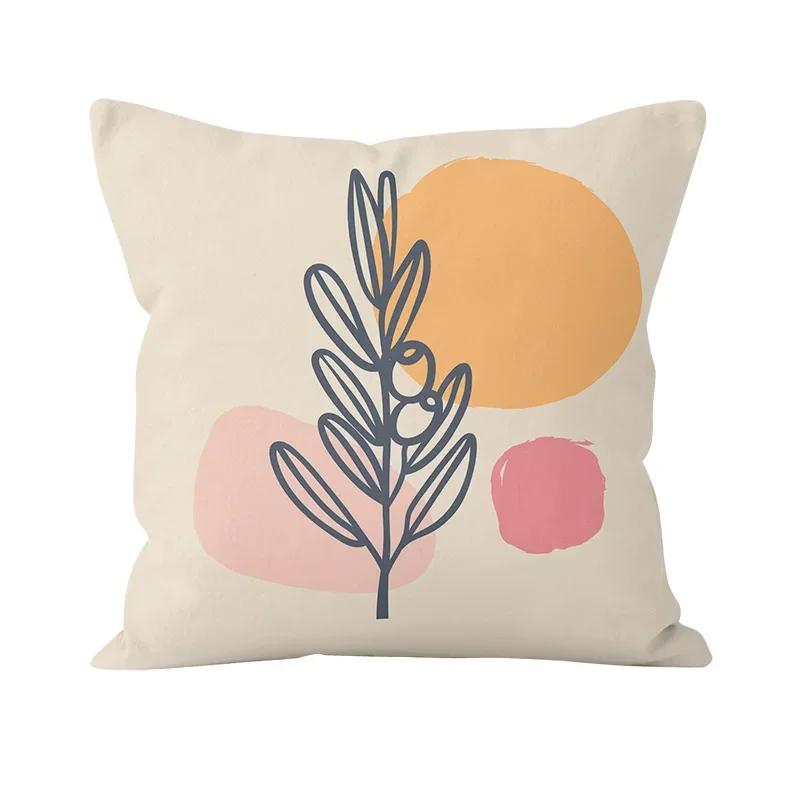 Small Fresh Sketch Line Art Print Pattern Cushion Cover Home Living Room Sofa Bedroom Decoration Throw Pillow