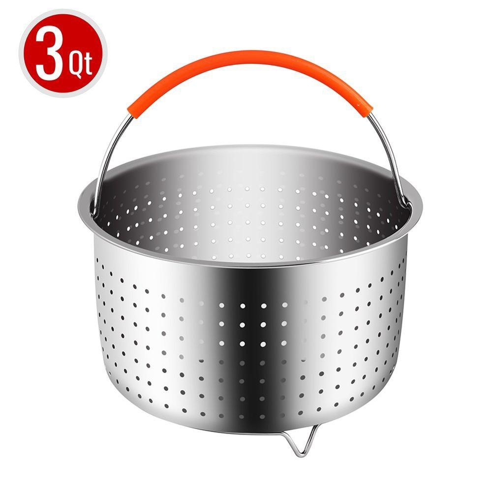 304 Roestvrij Staal Stoomboot Mand Instant Pot Accessoires Voor 3/6/8 Qt Instant Pot Snelkookpan Met Siliconen Bedekt Handvat