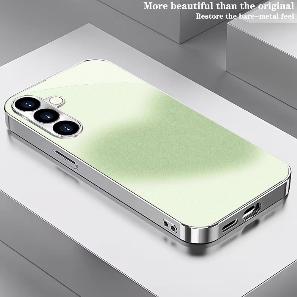 Solid color gradient pattern glass phone case suitable for Samsung Galaxy S26 S25 S24 S23 S22 S20 FE/Ultra/Plus anti drop