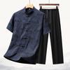 High-Quality New Style Tang Suit: Summer Silk Attire for Middle-Aged and Elderly Men