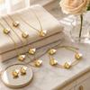 Non-fading Stainless Steel Titanium Steel Double-sided Four-leaf Clover Necklace Set Earrings Bracelet for Women's Stylish