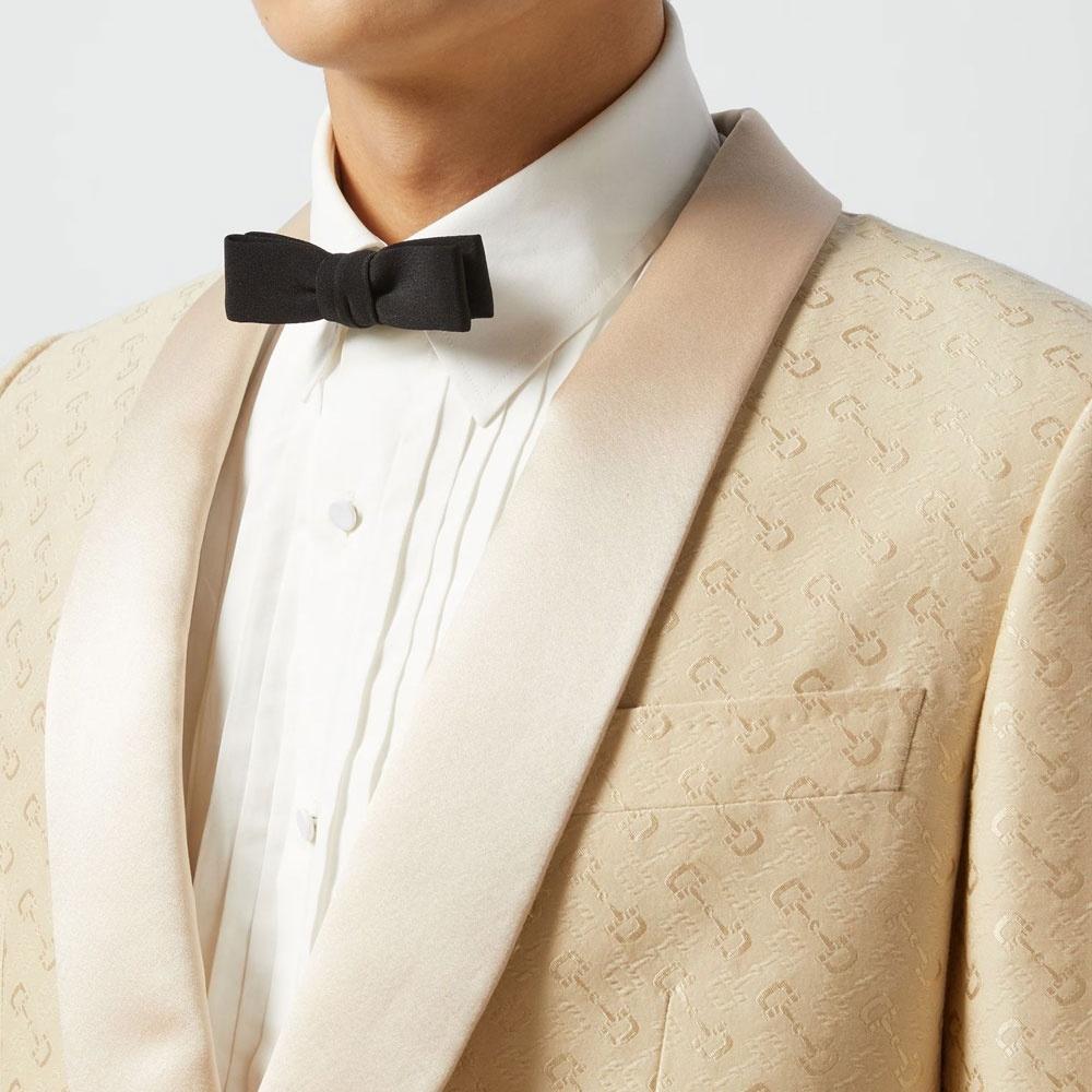 GUCCI Long Sleeved Pleated Plastron Shirt Men's 762171-ZAPQT-9011