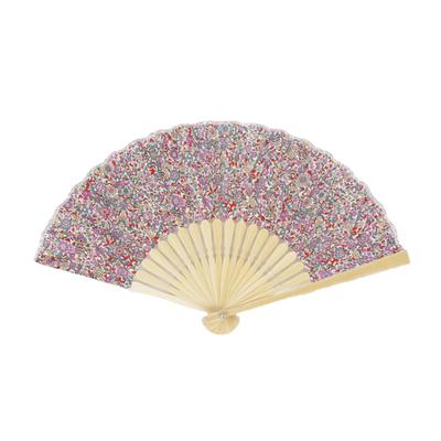 Kensei Ripple Folding Floral Red [Onishi Seihan] Women's Fan, 20cm, N19-A03, Pattern,