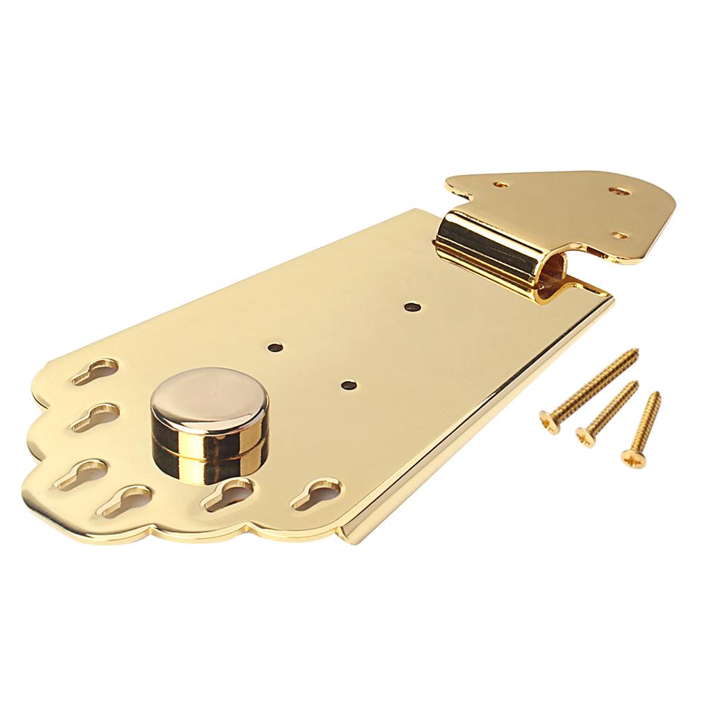 6 Strings Guitar Mandolin Tailpiece Bridge with Mount Screws, Golden