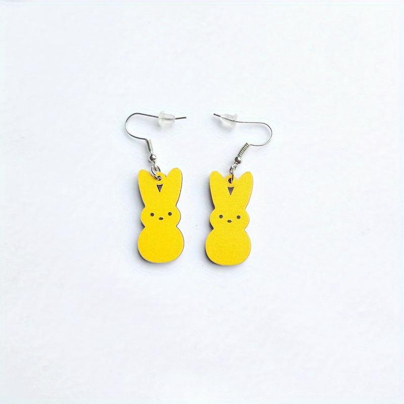 Easter Earrings Vintage Rabbit Flower Basket Forest Cute Girl Earrings Easter Decorative