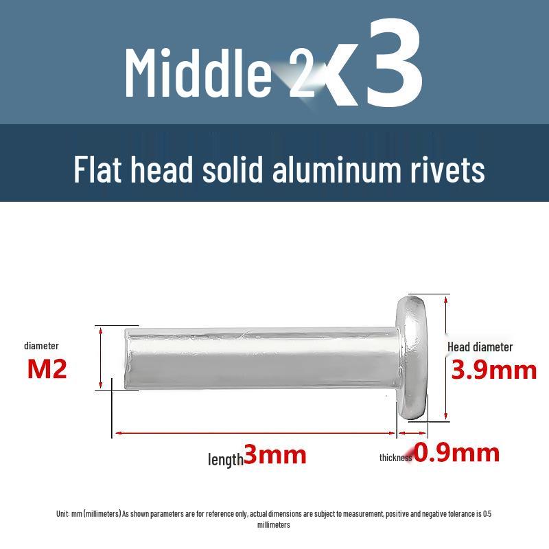 Yi Gu Aluminum Flat Head Rivets for Household Electronics (M2, M3)