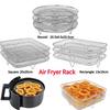 3 Katlı Air Fryer Rafı İstiflenebilir Izgara Izgarası Paslanmaz Çelik Korozyona Dayanıklı Ev Mutfak Fırın Buharlı Pişirici Pişirici Aletler