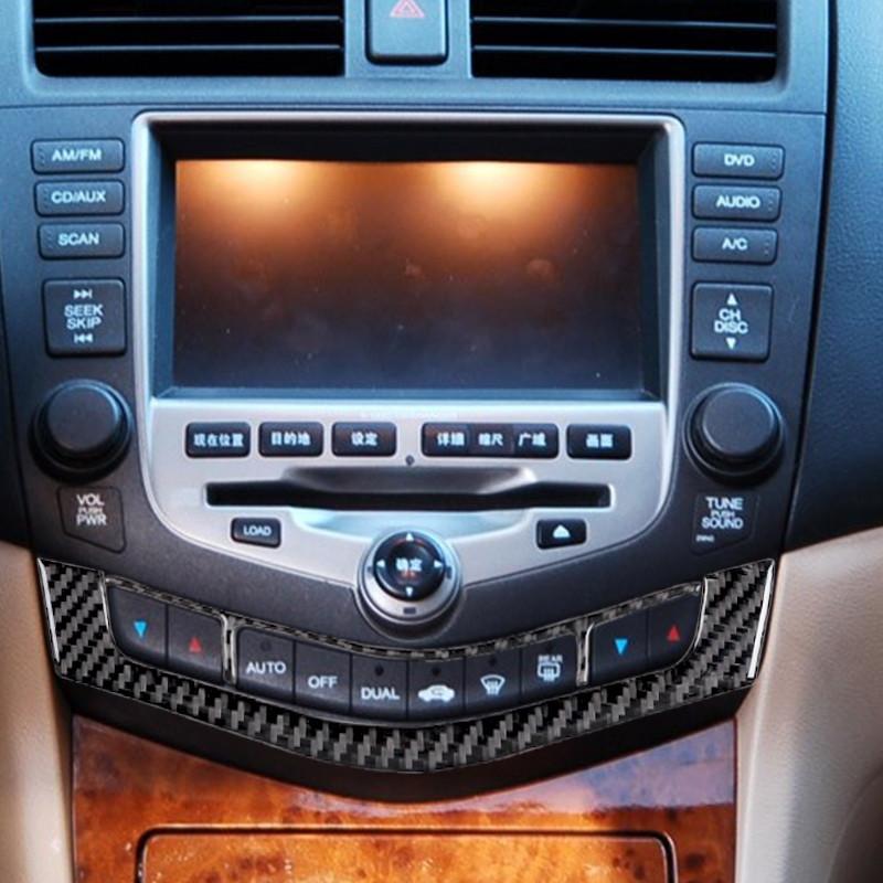 Car Interior Center Console Control Button Carbon Fiber Sticker For Honda Accord Sedan 2003 2004 2005 2006