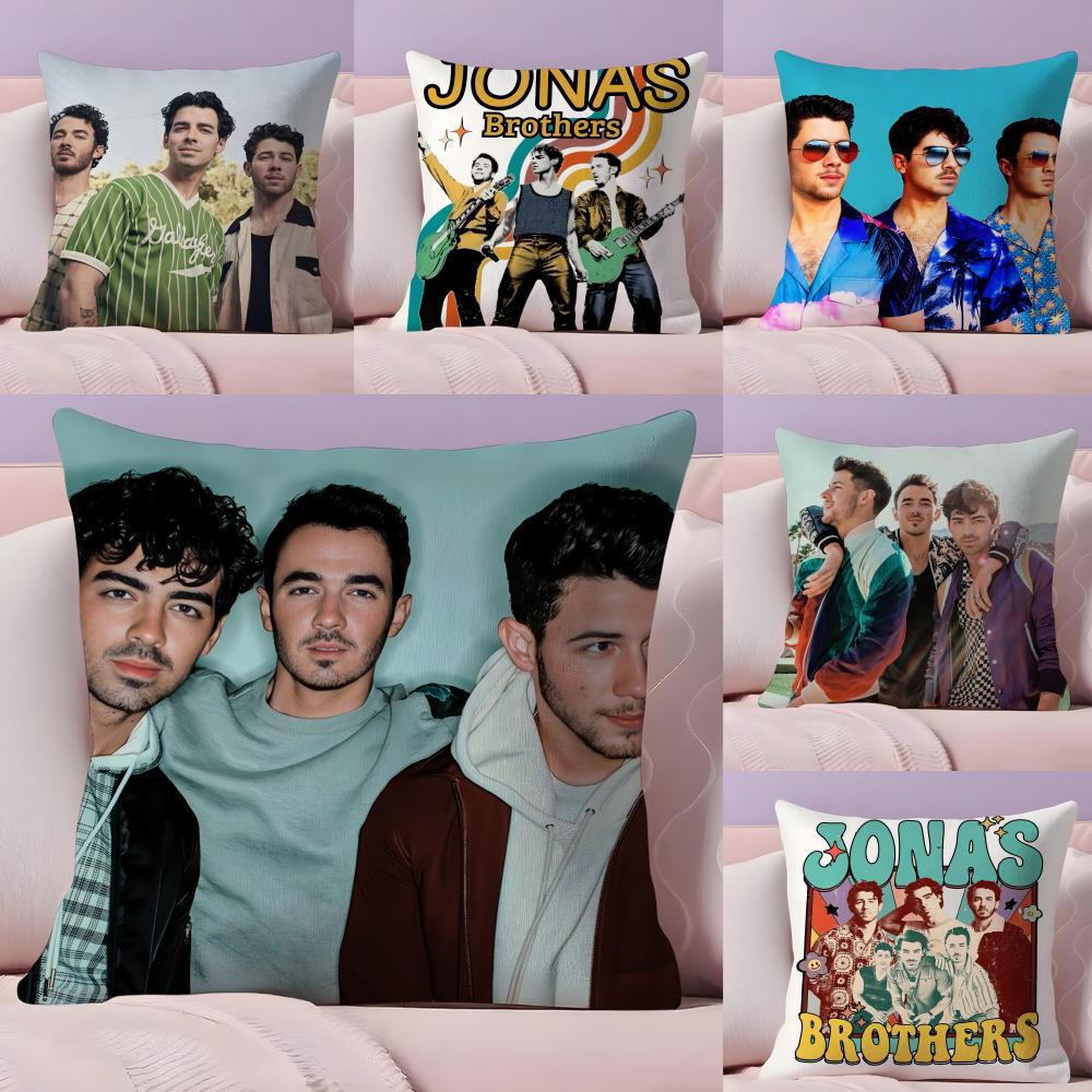 JJonas Brothers Band Pillow Case Silky Short Plush With Invisible Zipper Dustproof Sofa Cushion Cover For Home Decor