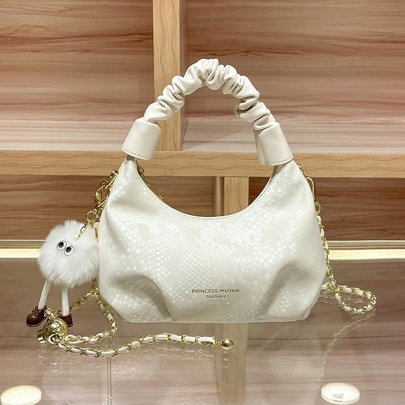 Luxury-luxurious, Niche-sized Handbag - Ruffled Cloud-shaped Bag, Single-shoulder Crossbody Bag with Chain Strap