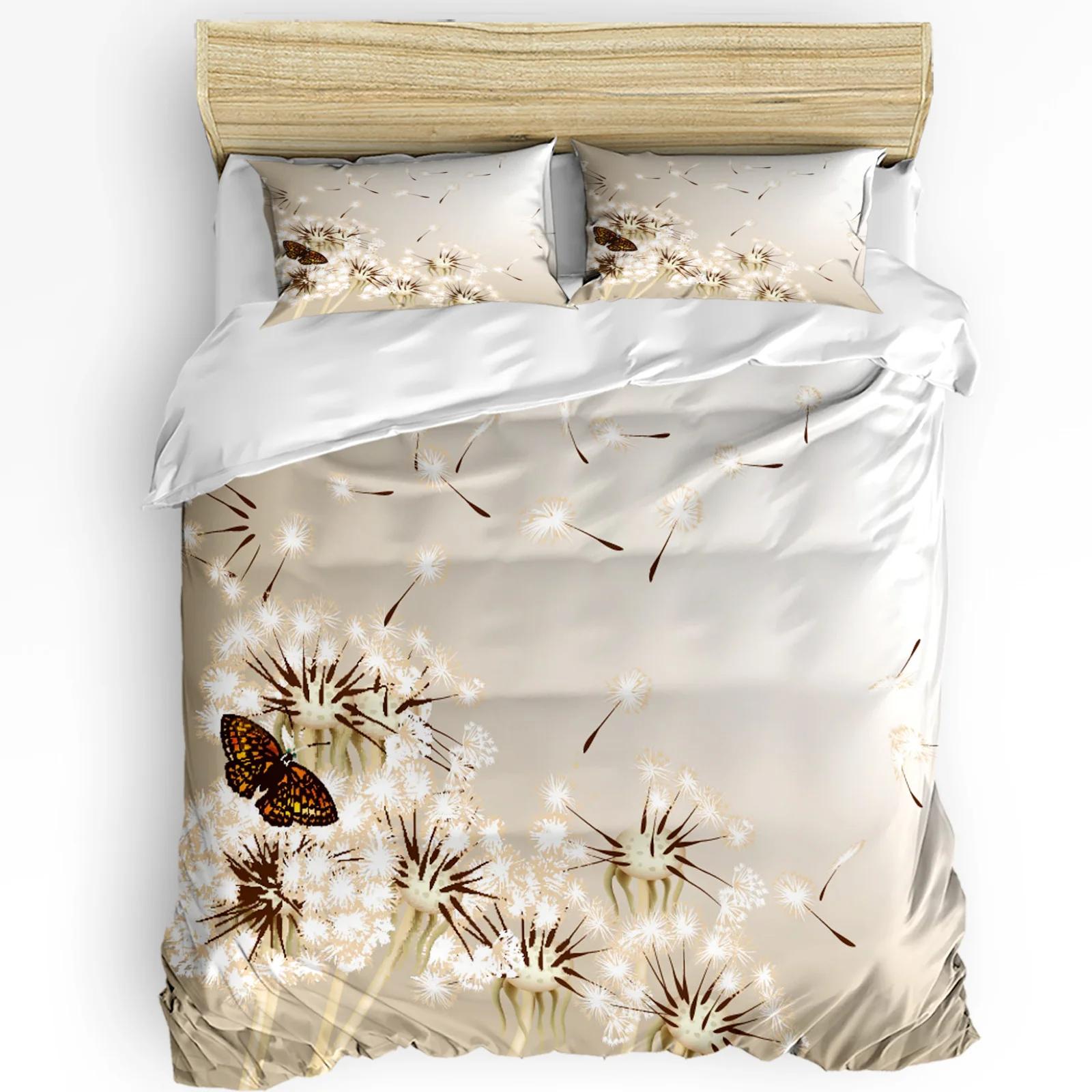 

Modern Elegant Black And White Dandelion Plant 3pcs Home Textile Pillowcases Bedroom No Quilt Comforter (quilt)-EU Single(135*200cm)3pcs