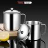 New 350-1250ml Mug Handle Design With Lid Tea Cup 304 Stainless Steel Drinkware Travel
