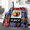 Passion For Basketball Lightweight Personalized Blanket Personalized Name Durable Comfort For Sofa Couch Office Bed Picnics Four Seasons Multipurpose