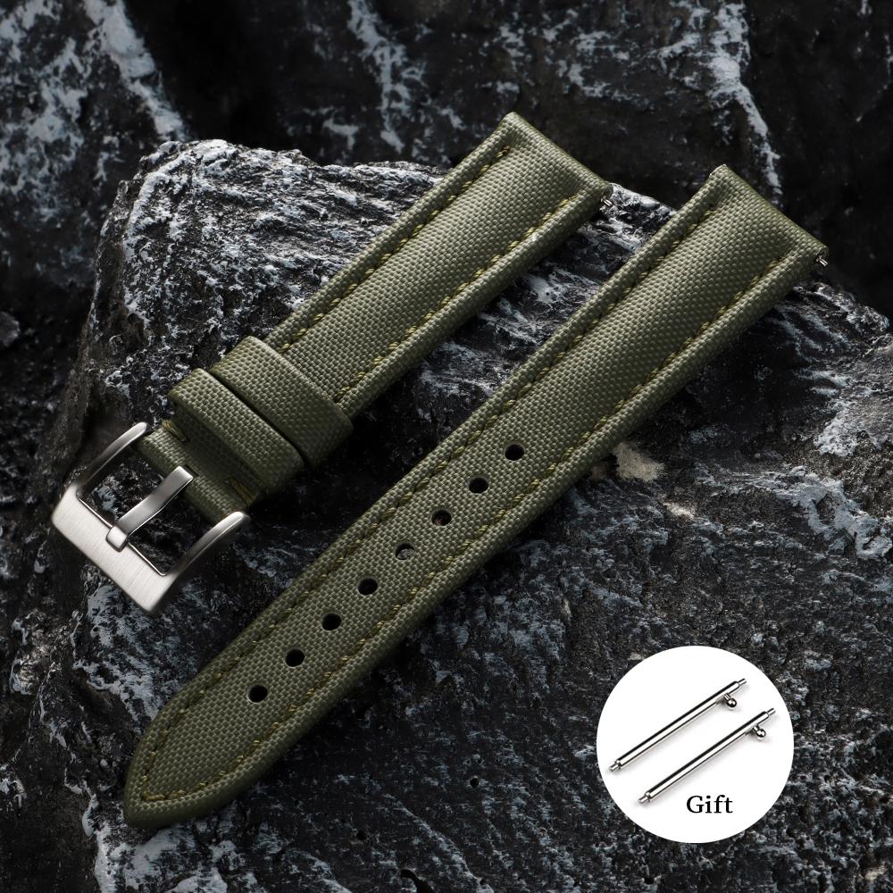 Sailcloth Watch Strap 18mm 19mm 20mm 21mm 22mm Nylon Waterproof Watchband for Omega for Seiko Men Women Quick Release Bracelet