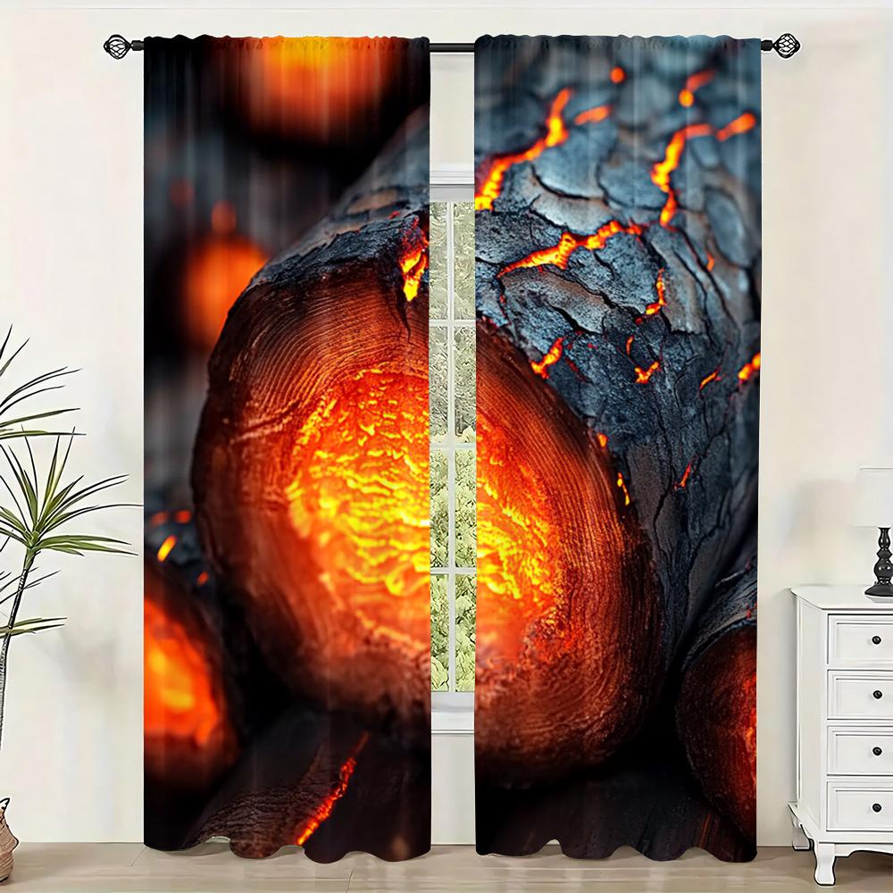 

2 шт., Штора для камина из машинной стирки, Без электричества, Универсальная, Подходит для эстетического декора комнаты 29x65in(75x166cm)