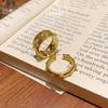 Light Luxury Brushed Zirconia Women's Open Ring - Retro Court Style Fashion