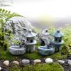 Moss Micro Landscape Ornament Pool Tower House Micro Landscape Home Garden Decoration  Desk Decoration