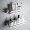 Tuqiu Bathroom Shelf Wall Mounted Bathroom Storage Organizer Holder Corner Shelf  White Aluminum Bath Shower Shelf