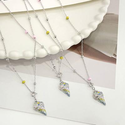 Colorful Ice Cream Necklace, Sweet Girl Feeling, Macaron Color, Childlike and Cute Collarbone Chain