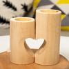 New Heart-shaped Craft Wooden Candlestick Shelf Christmas Decoration Gift Couple Candle Holder Stand