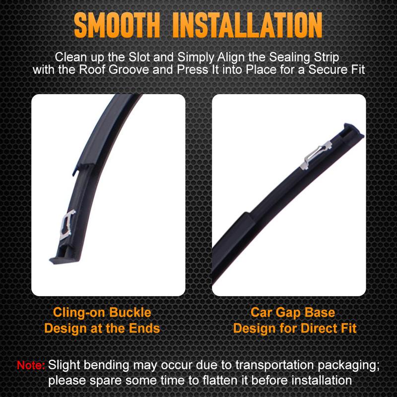 Pair Left Right Side Car Roof Trim Molding Strips Rubber Black for Honda Civic Sedan 2016 2017 2018    74306TBAA00