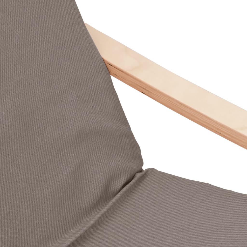 Armchair with Footrest, Taupe Color, Upholstered In Fabric