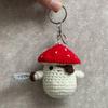 Pirate Mushroom Pendant Keychain for Decoration Handmade Crochet Doll Keyring Bag Accessories for Craft Enthusiasts