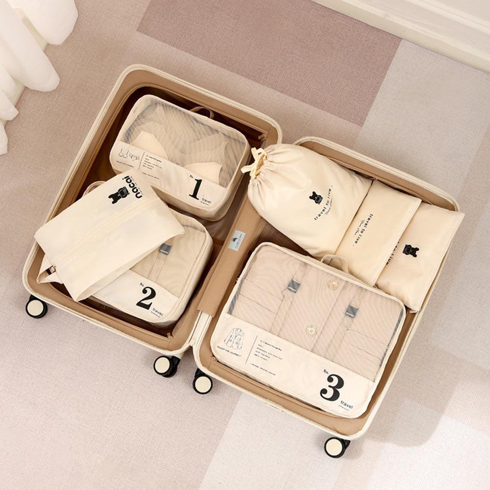 

Large Capacity Travel Storage Bag Set Three Piece Set Toiletry Cosmetic Bag Home бежевий