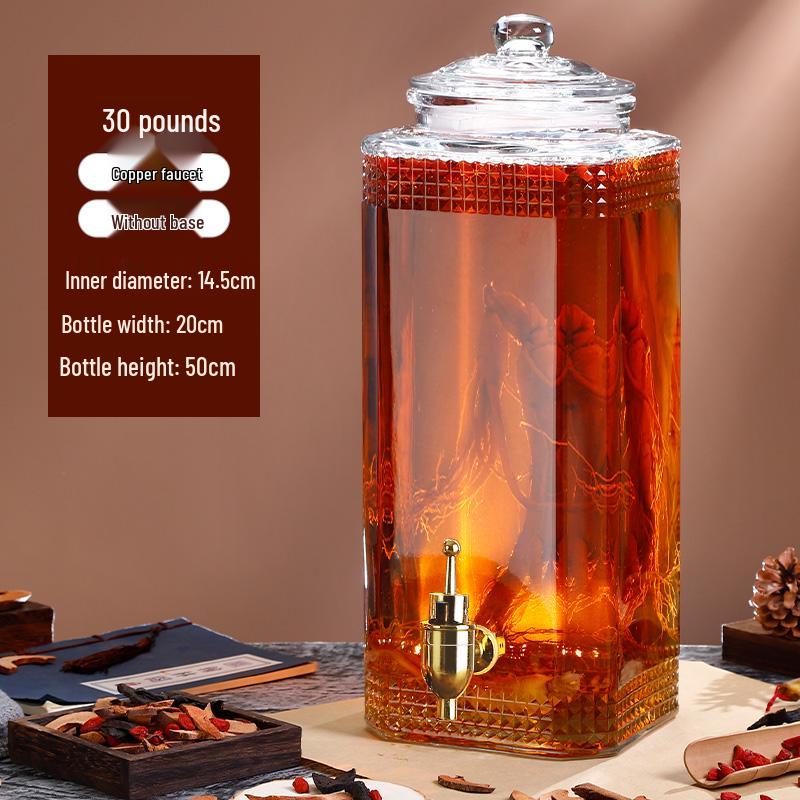 Sealed Sparkling Wine Bottle with Faucet - Household Ginseng Wine Jar & Baijiu Container