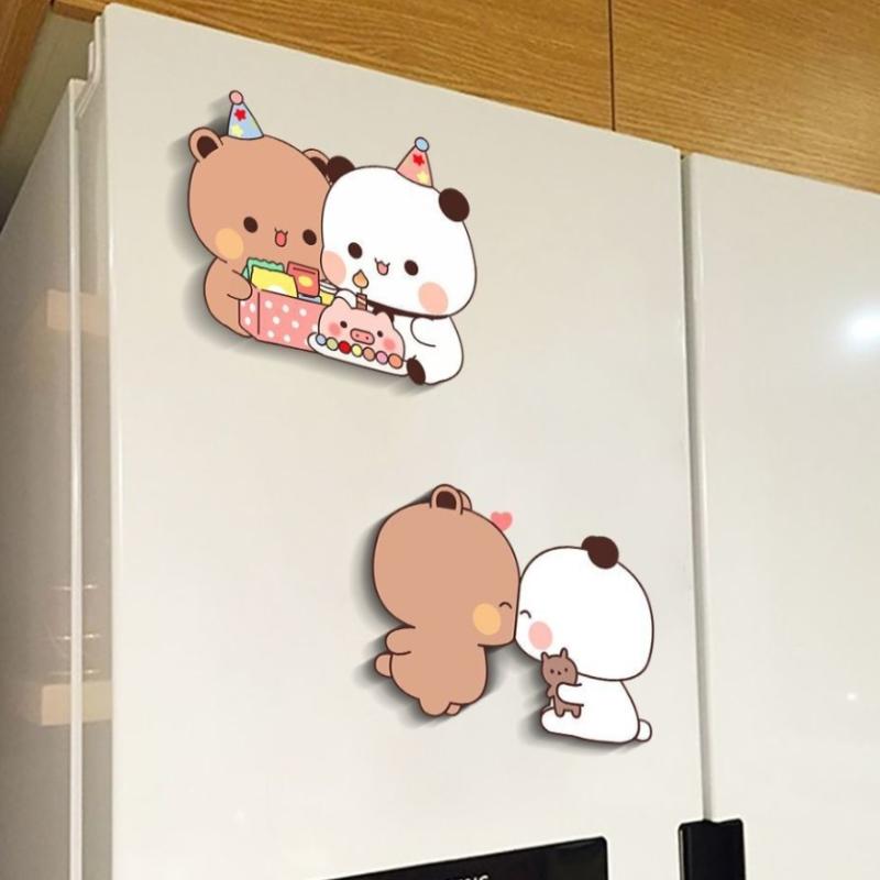 Cute Fridge Magnets Kawaii Bear Refrigerator Magnets Sticker Home Decor Sticker Creative Anime Home Accessories
