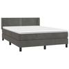 3130896 vidaXL Lit à sommier tapissier et matelas Gris foncé 140x190cm Velours