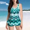 Ladies' Sexy Swimsuit With Suspender And Printed Two-piece Swimsuit Set
