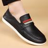 Soft Comfortable Leather Business Casual Shoes Flat Bottomed Non Slip Gentlemen's Versatile Loafers Men's Low Cut Walking Shoes