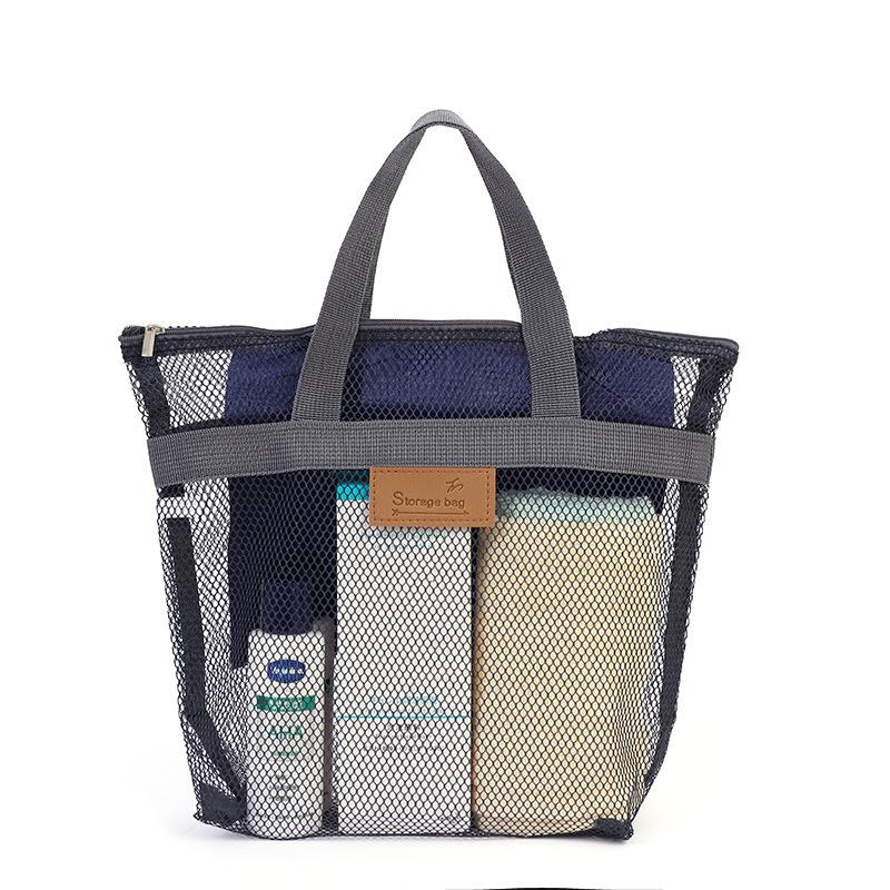 1Pc Mesh Shower Bag with Quick Dry Technology Portable Toiletry Tote Outdoor Beach Bag Makeup Organizer