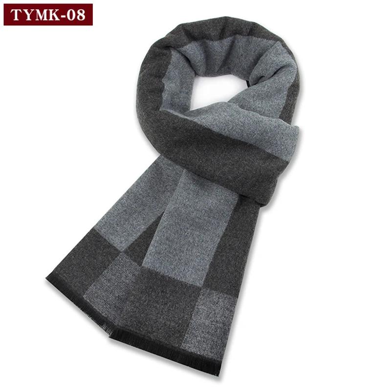 Luxury Scarf Man Winter Warm Wool Scarf for Men Cashmere Scarves Casual Plaid Male Long Pashmina Outdoor Shawls Man Muffler Gift