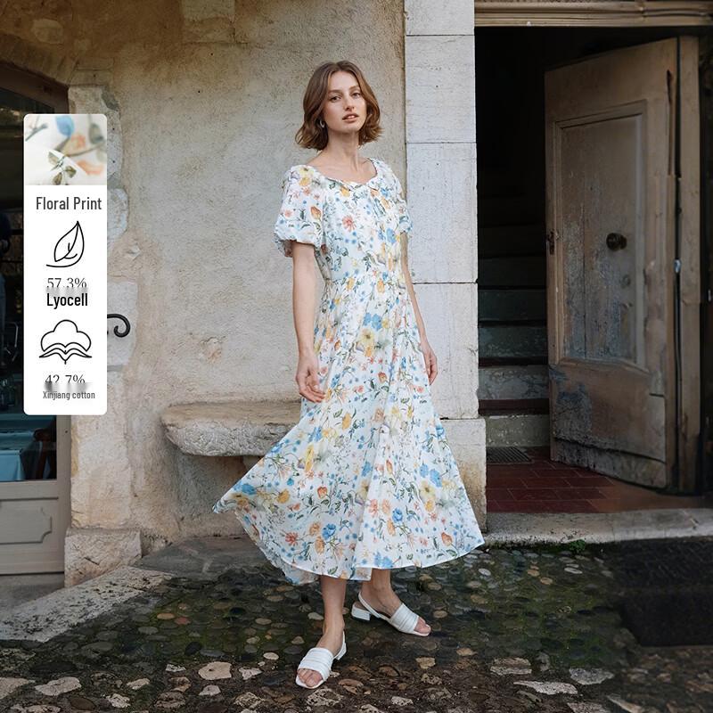 

Платье INMAN с французским цветочным принтом из лиоцелла и хлопка с поясом S