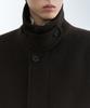 Musinsa Standard Cashmere Blend Over-Shoulder Balmacaan Coat [Dark Brown]