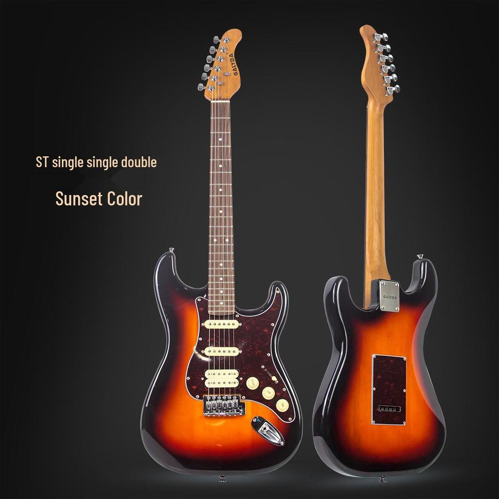 Entry-Level Rock Electric Guitar with Solid Wood & Carbonized Neck