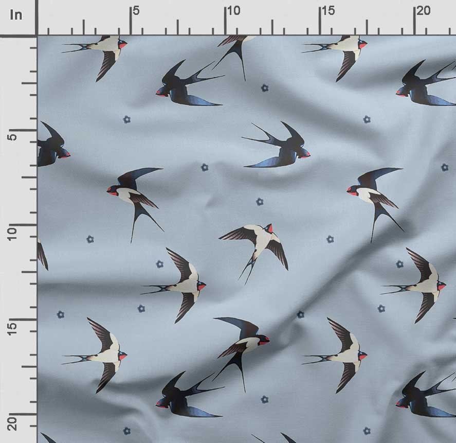 Soimoi Bird Print, Cotton Cambric, Quilting Fabric Sold by The Yard 42 Inch Wide, Medium Weight Cotton Fabric,