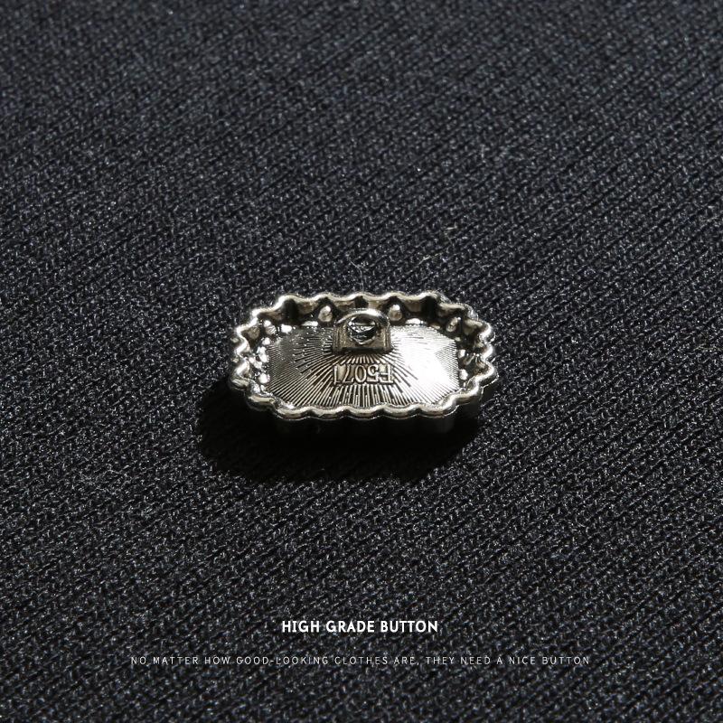 10Pcs Premium Metal Diamond Buttons High-End Coat Jacket Buttons Versatile Chiffon Shirt Square Crystal Diamond Buttons