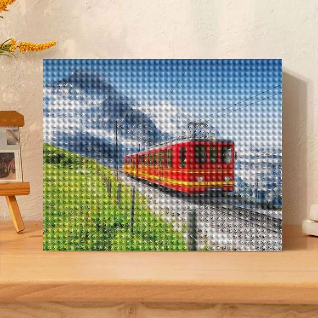 Diamantová malba Krajina Vláček Kamínky Diamantové vyšívání Prodej Mozaika Křížkový steh na zeď 30x40cm/12x16inch