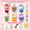 Pre-Punched Pieces Sewing Craft Set Cartoon Pattern Felt Ornament Kit  Kids Sewing Kit