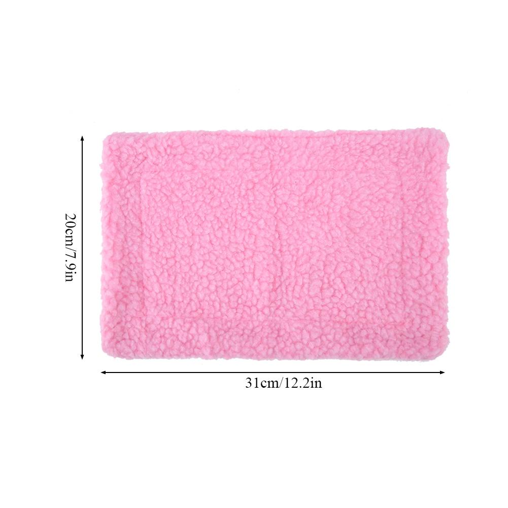 Hedgehog Guinea Pig Bed Mat Rectangular Plush Cushion Hamster House Nest Pet Supplies Pink
