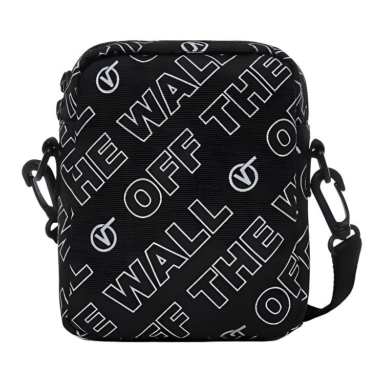 Vans Solid Color Printed Design Zipper Closure Nylon Shoulder Crossbody Bag Unisex bags Black VN0A3I5SZXH
