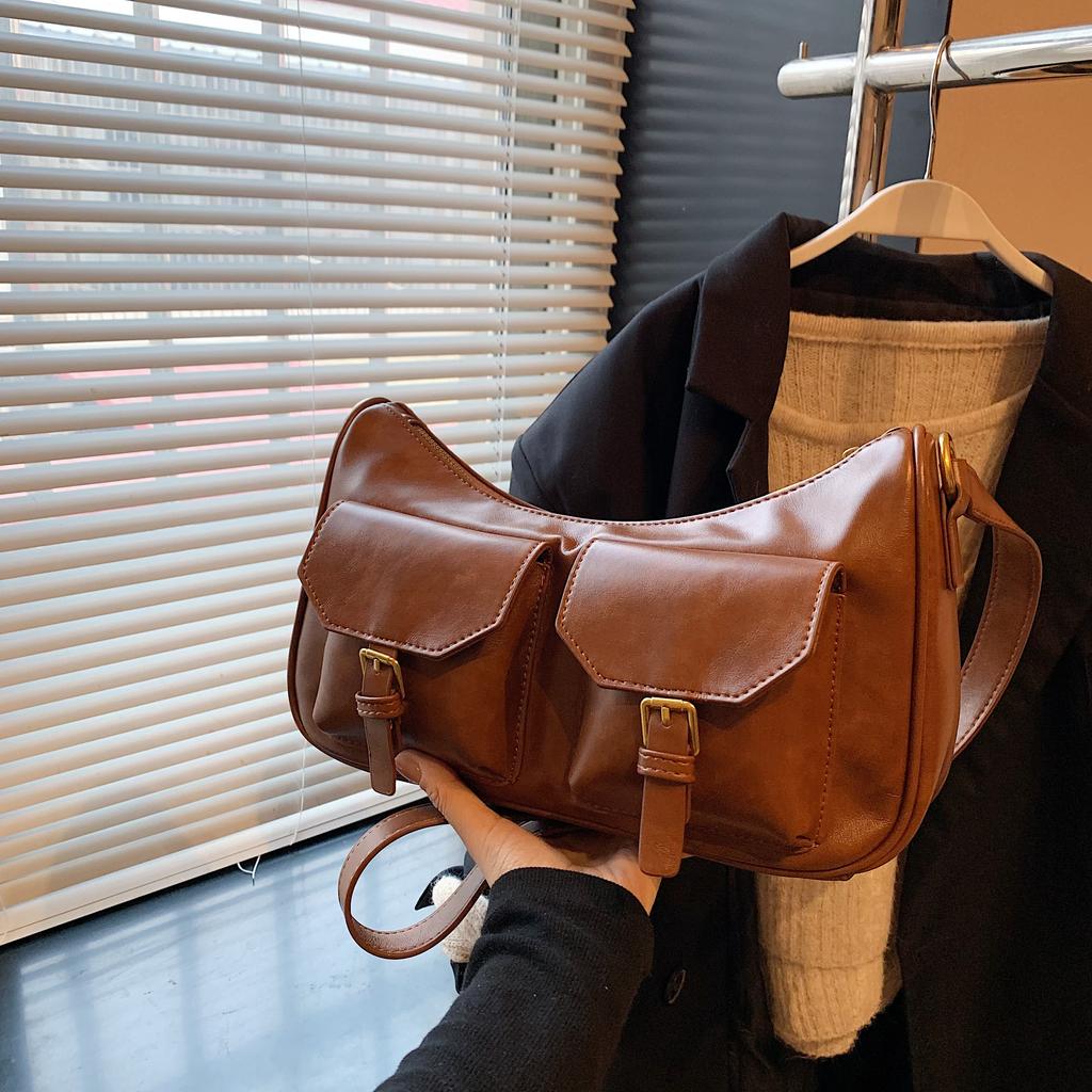 Japanese Retro High-grade Armpit Bag Large-capacity Mailman Small Crowd Bag Fashion All-around Shoulder Bag