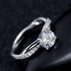 Fashion Luxury Cross Style Crystal Engagement Rings for Women AAA White Cubic Zirconia Ring Trendy Women Wedding Rings Jewelry